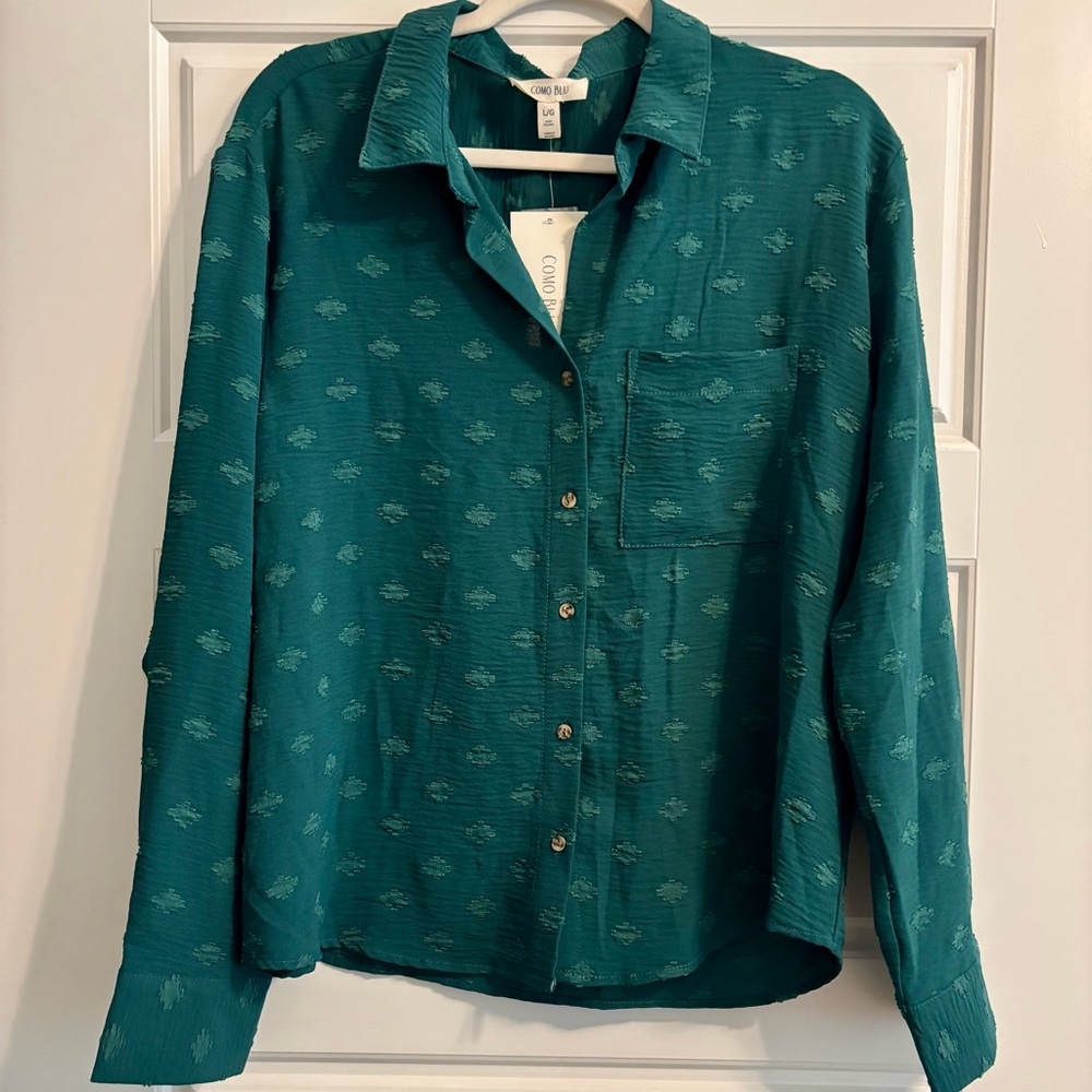 Emerald Como Blu Button-Up Shirt
